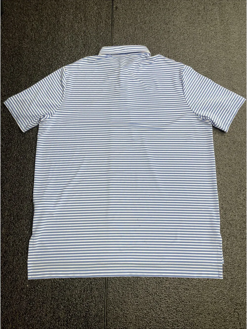 Ralph Lauren Performance Polo Shirt Mens XL Blue/White Striped Stretch Golf
